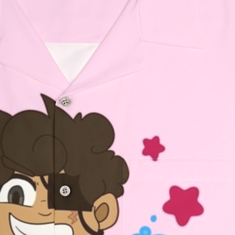 Chibi Hawaiian Shirt with Bright Colors and RPG Motifs - Detail