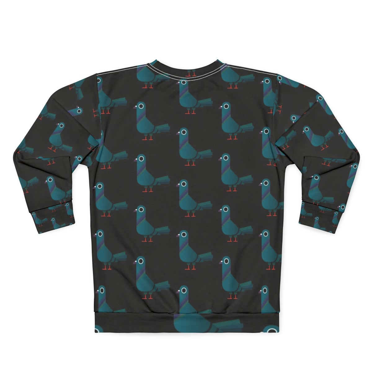 Colorful pigeon sweatshirt with a graphic design - Back