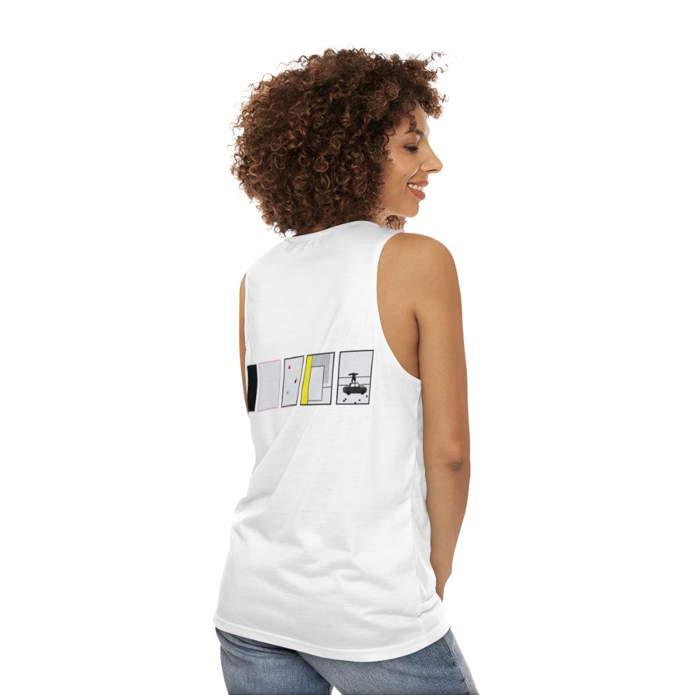 The 1975 unisex tank top with minimalist design - women back