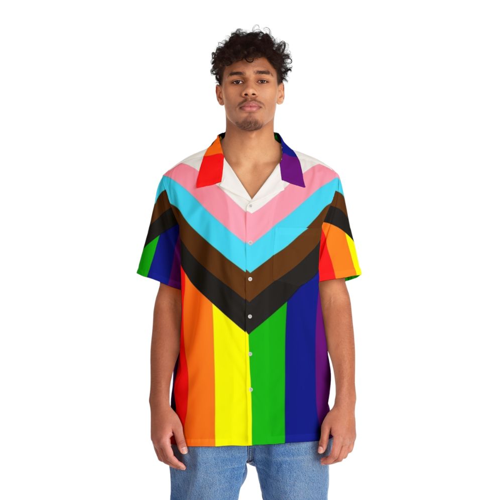 Progressive Rainbow Flag Pride Hawaiian Shirt - People Front