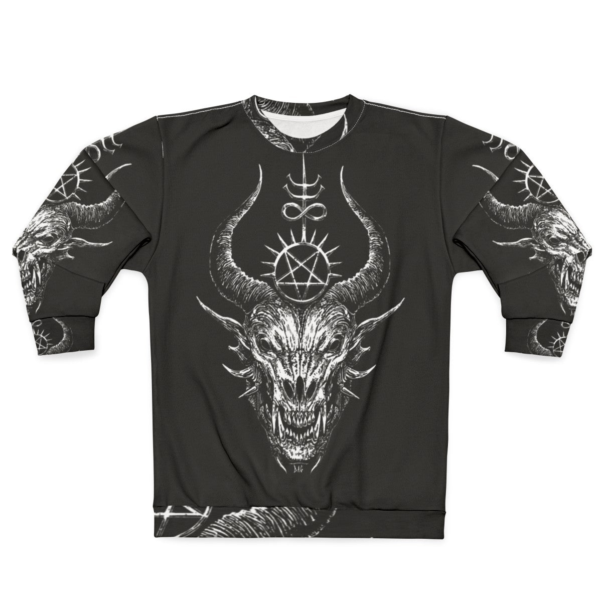 Satanic demon sweatshirt with dark gothic design