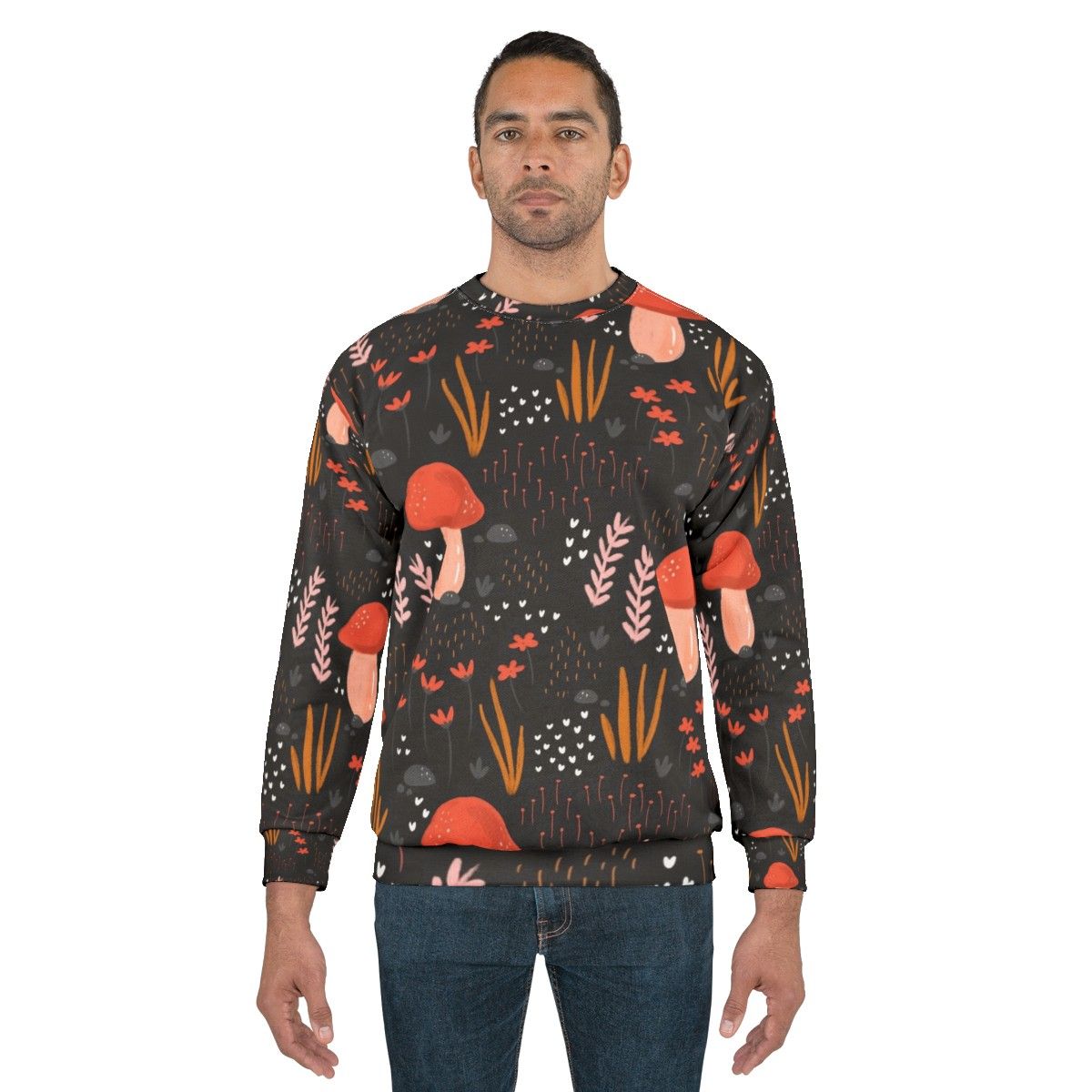 Fairy garden sweatshirt with botanical and floral design - men