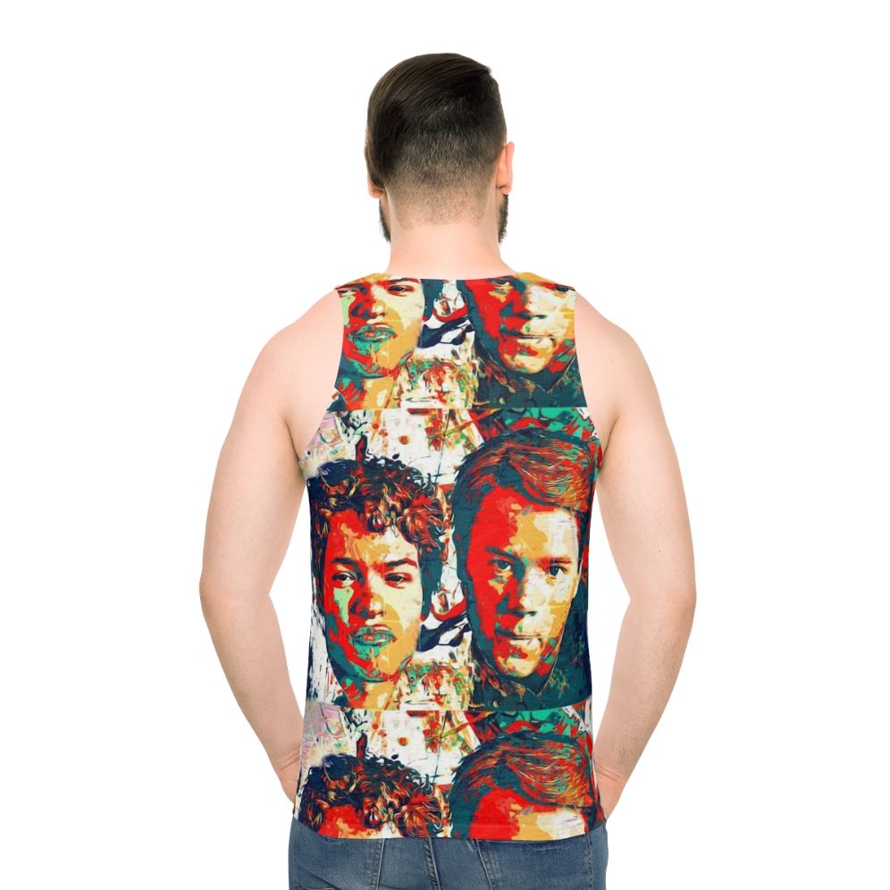 Colorful painted royals unisex tank top - men back