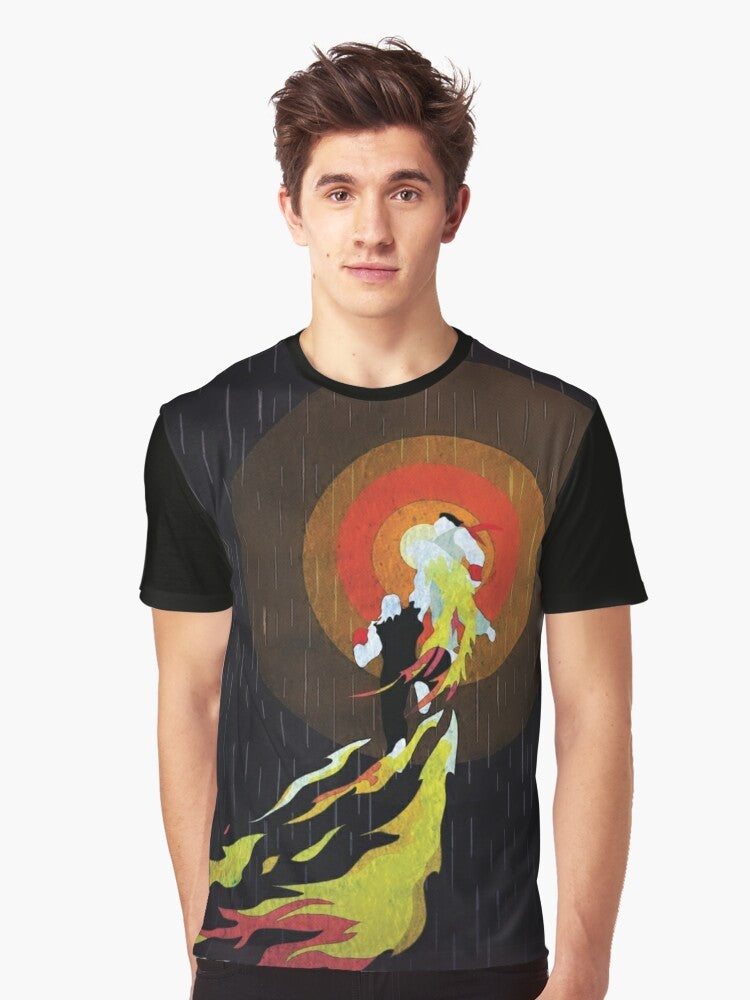 Street Fighter Ken Flaming Shoryuken Graphic T-Shirt - Men