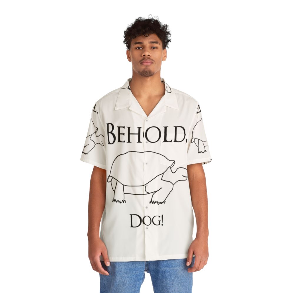 Behold Dog Elden Ring Hawaiian Shirt with Funny Gaming Meme - People Front