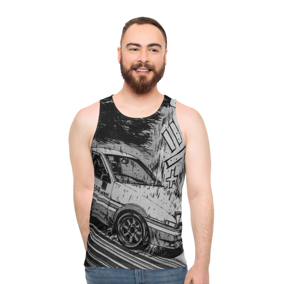 Initial D Ae86 drifting unisex tank top - men