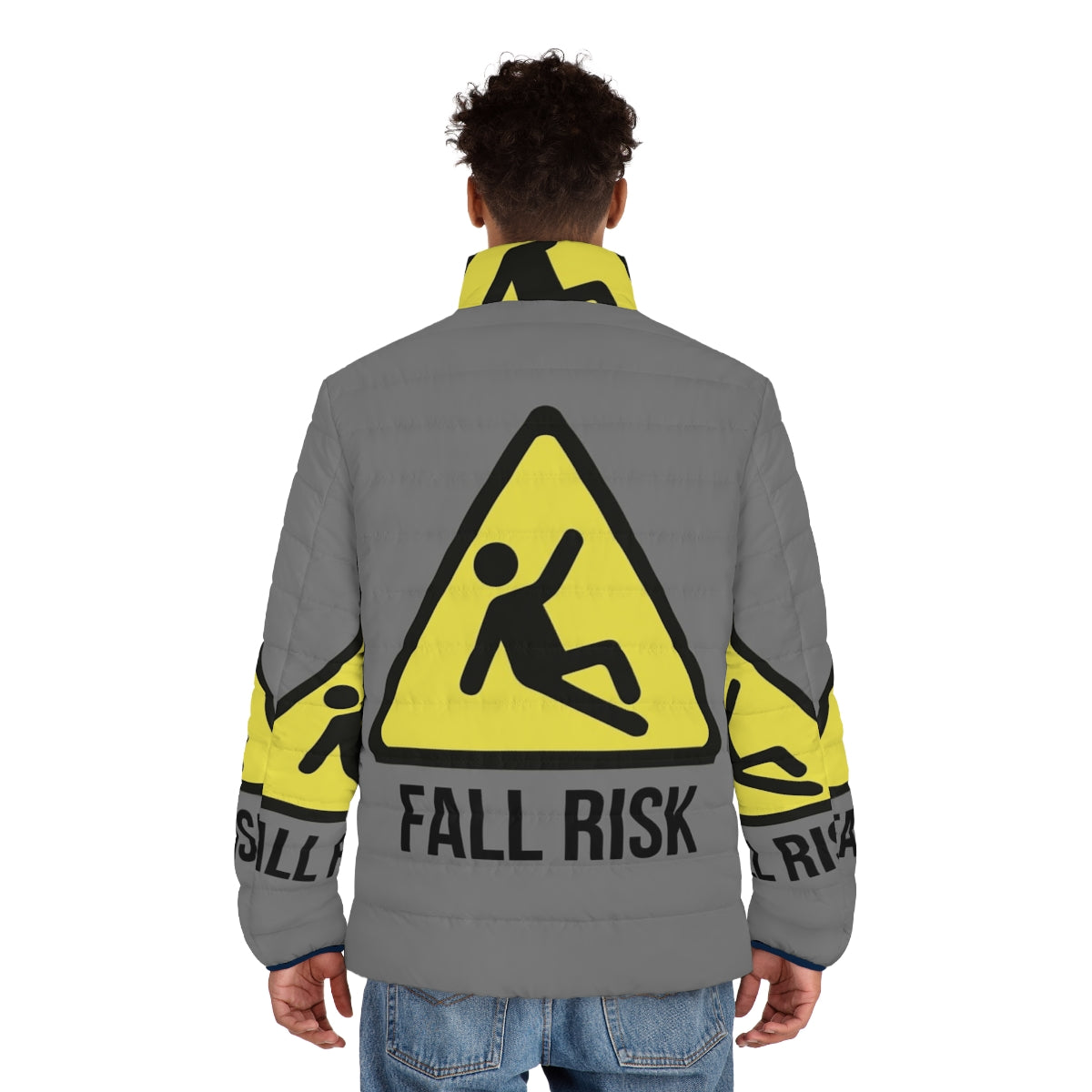 Fall Risk Puffer Jacket - Warm, protective outerwear for cold weather and fall prevention - men back