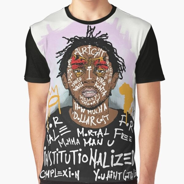 Kendrick Lamar graphic t-shirt featuring the rapper's name and album artwork