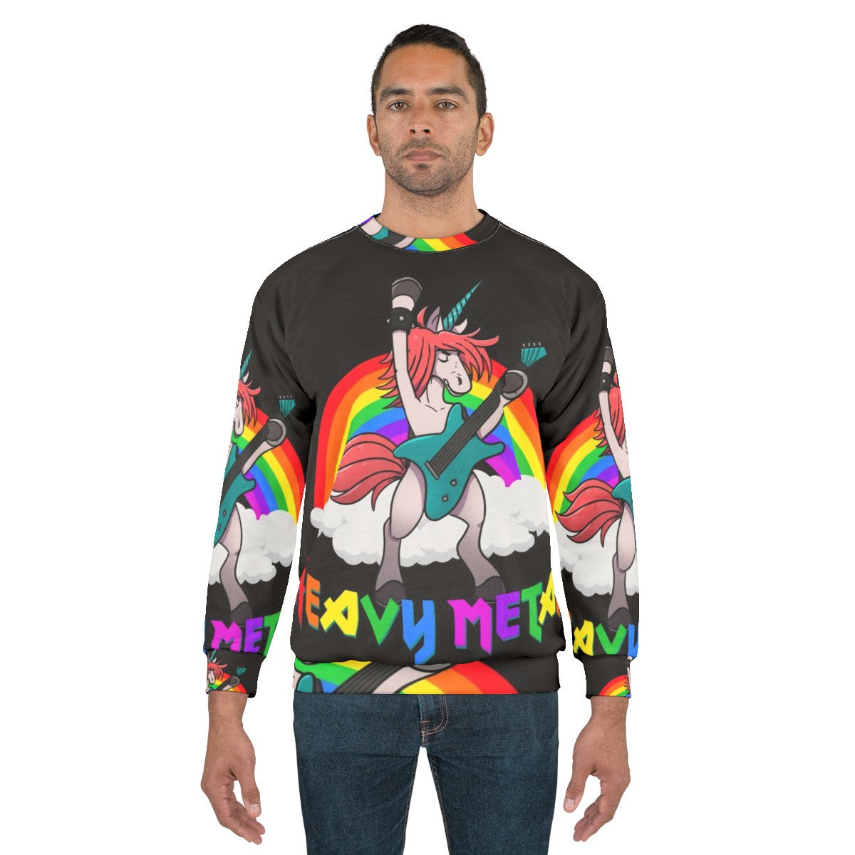 Heavy Metal Unicorn Music Guitar Sweatshirt - men