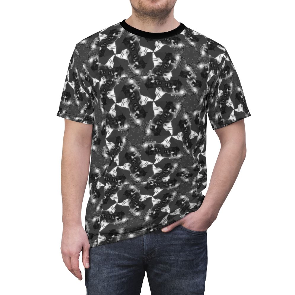 Ol' Dirty Bastard inspired graphic t-shirt featuring a stylized pattern design, perfect for fans of 90s hip hop and Wu-Tang Clan - men front