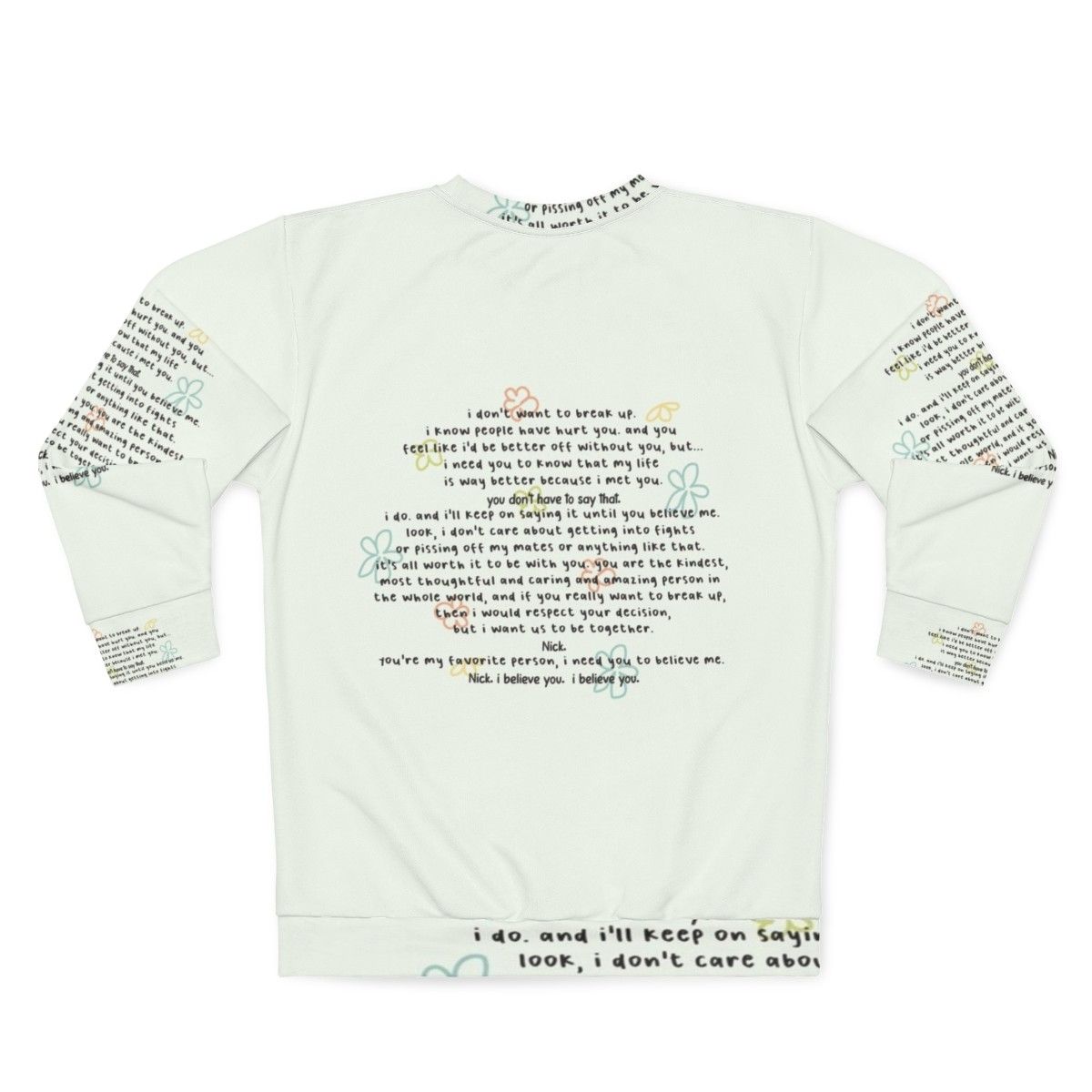 Heartstopper inspired sweatshirt with "My Life Is Way Better Because I Met You" graphic design - Back