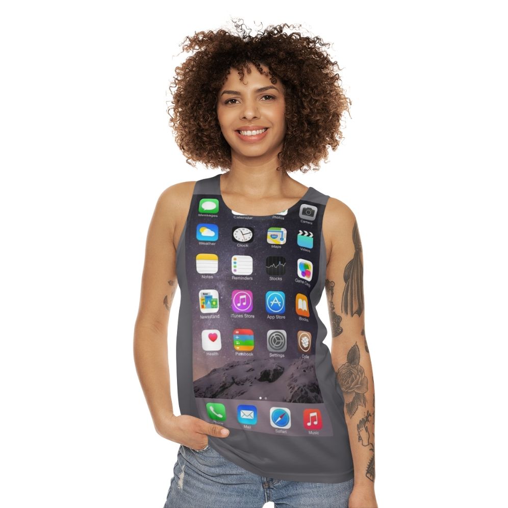 Minimalist Iphone Homescreen Unisex Tank Top - women