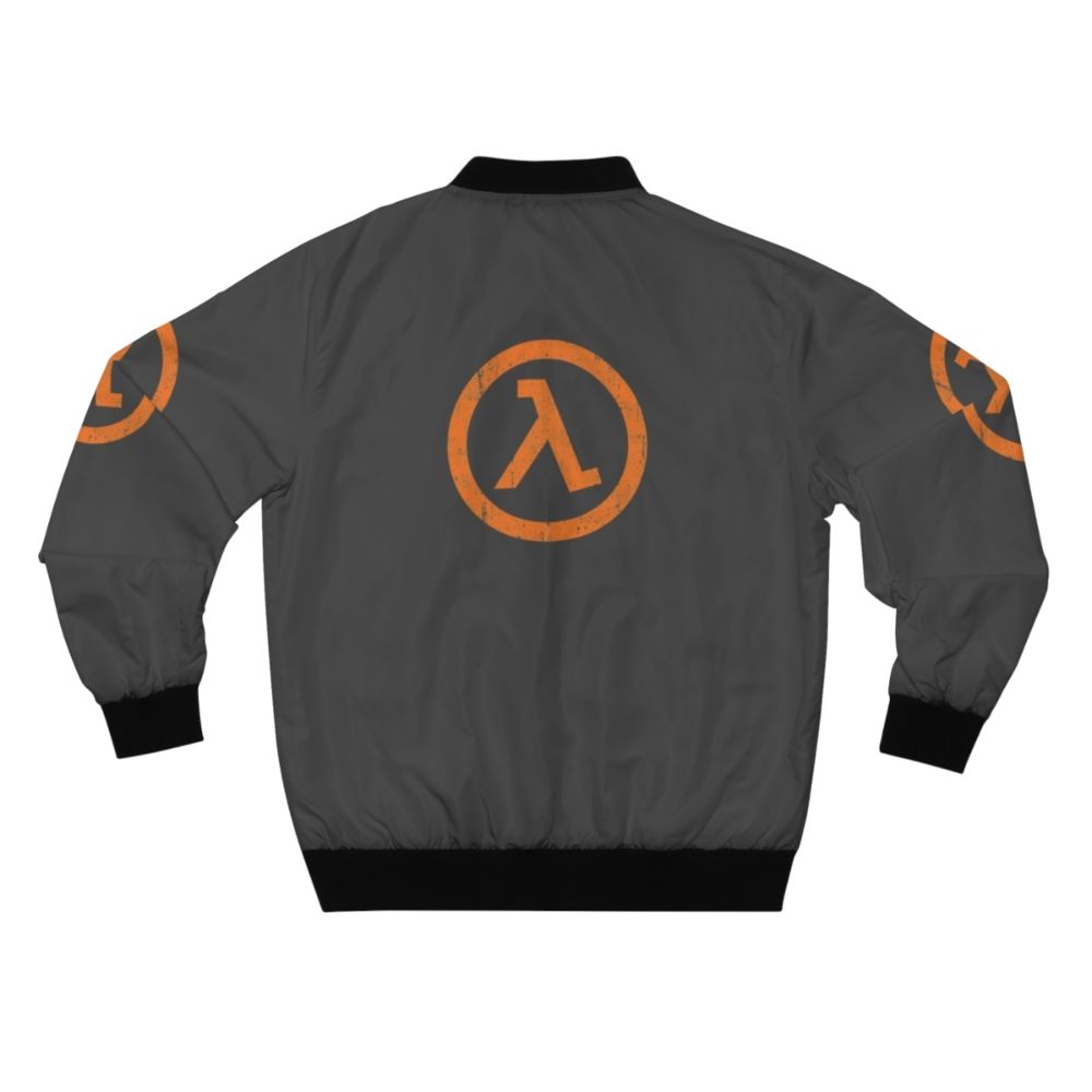 Half Life Lambda Symbol Gaming Bomber Jacket with Gordon Freeman design - Back