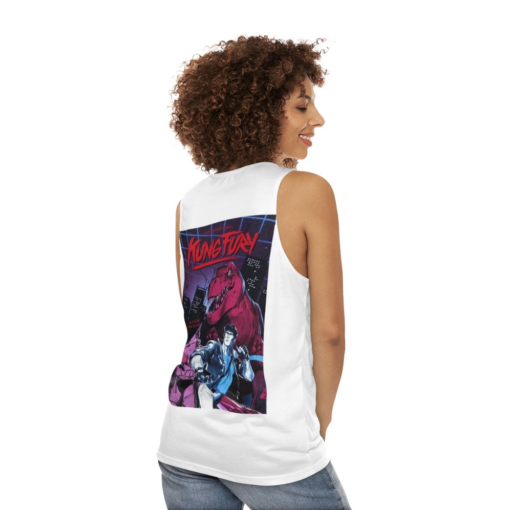 Kung Fury 80s Retro Vaporwave Synthwave Unisex Tank Top - women back