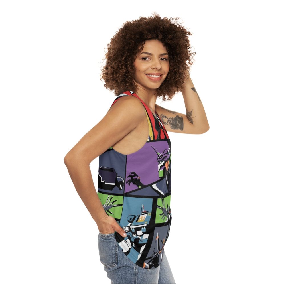 Super Robot Unisex Anime Tank Top - women side