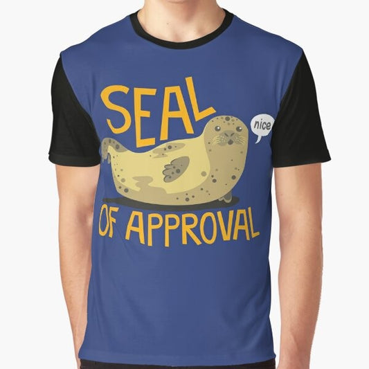 Graphic t-shirt with a cute seal design and the text "Seal of Approval"