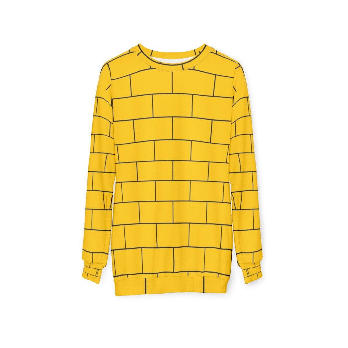 Yellow brick pattern sweatshirt - hanging