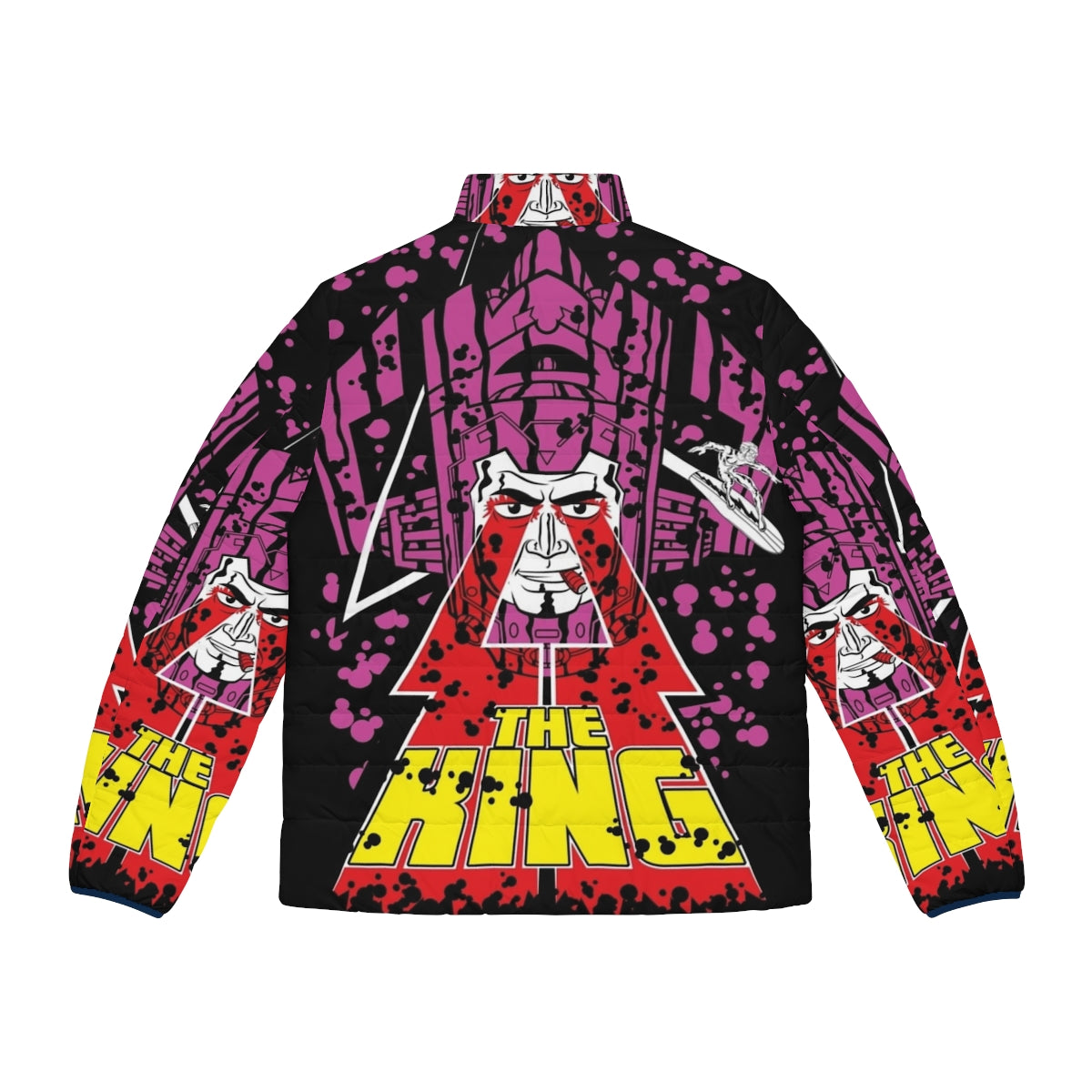 The King Puffer Jacket, a Marvel and DC-inspired cosmic superhero style puffer jacket - Back