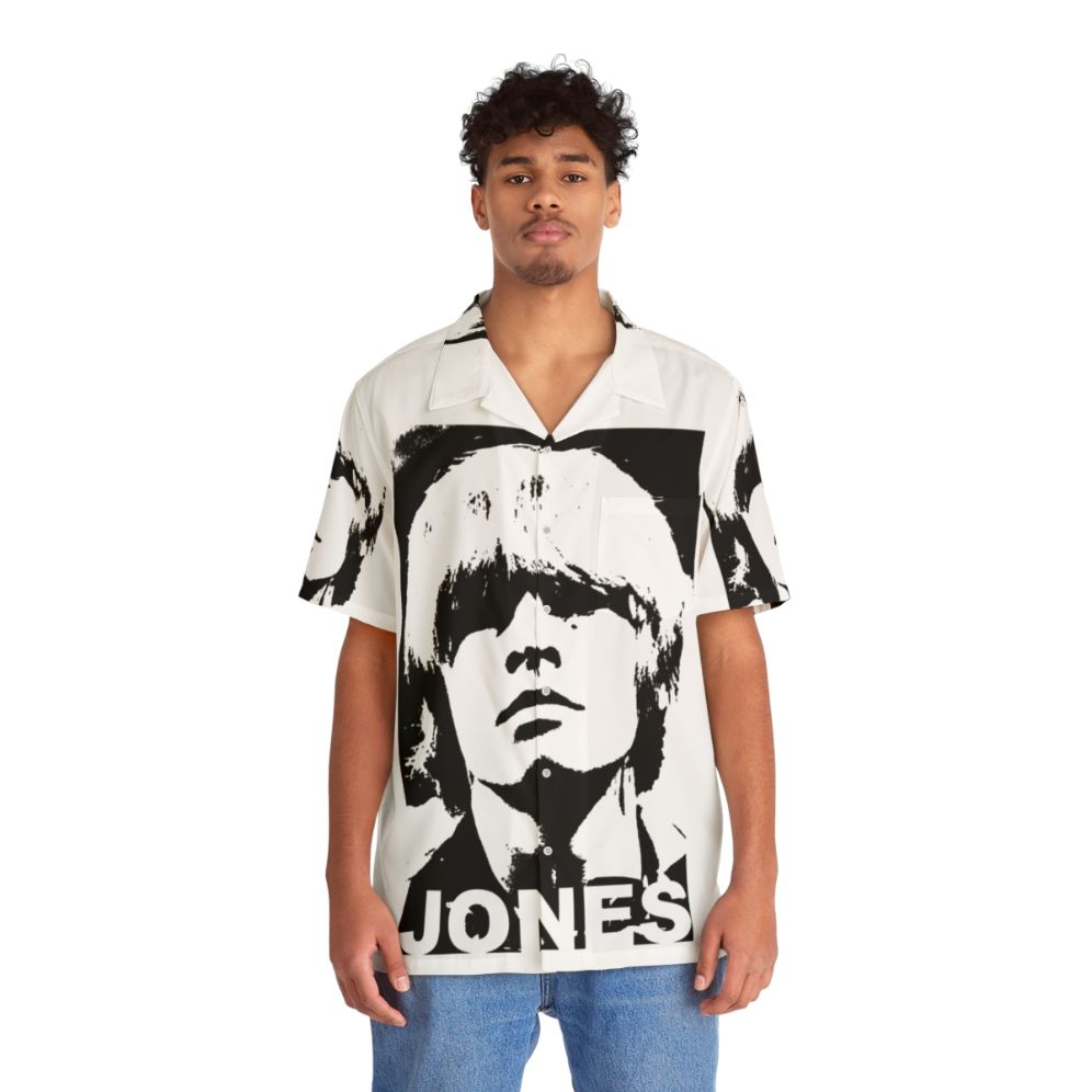 Vintage Brian Jones Hawaiian Shirt with psychedelic and rock and roll design - People Front