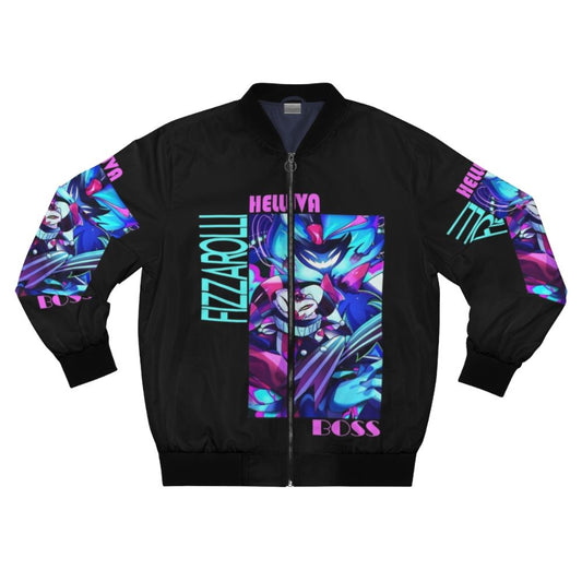 Fizzarolli Helluva Boss inspired bomber jacket with anime-style graphics