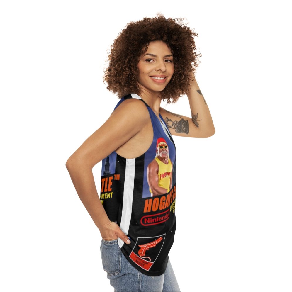 Unisex tank top with Hogans Castle and Beeg Beeg Yoshi design - women side