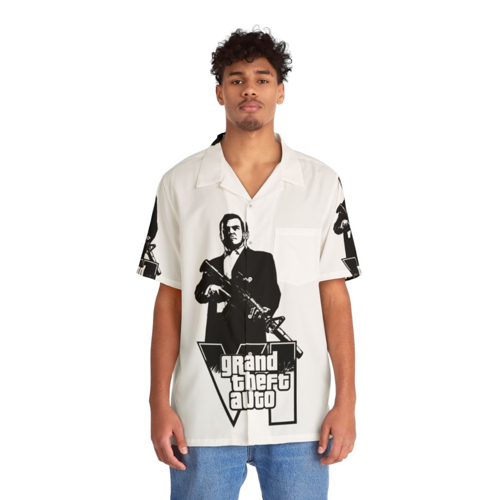 Retro Grand Theft Auto Hawaiian Shirt - People Front