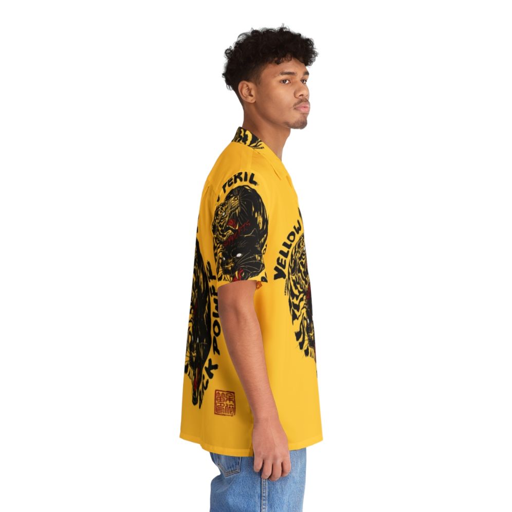 Black power Hawaiian shirt with yellow and black tiger print - People Pight