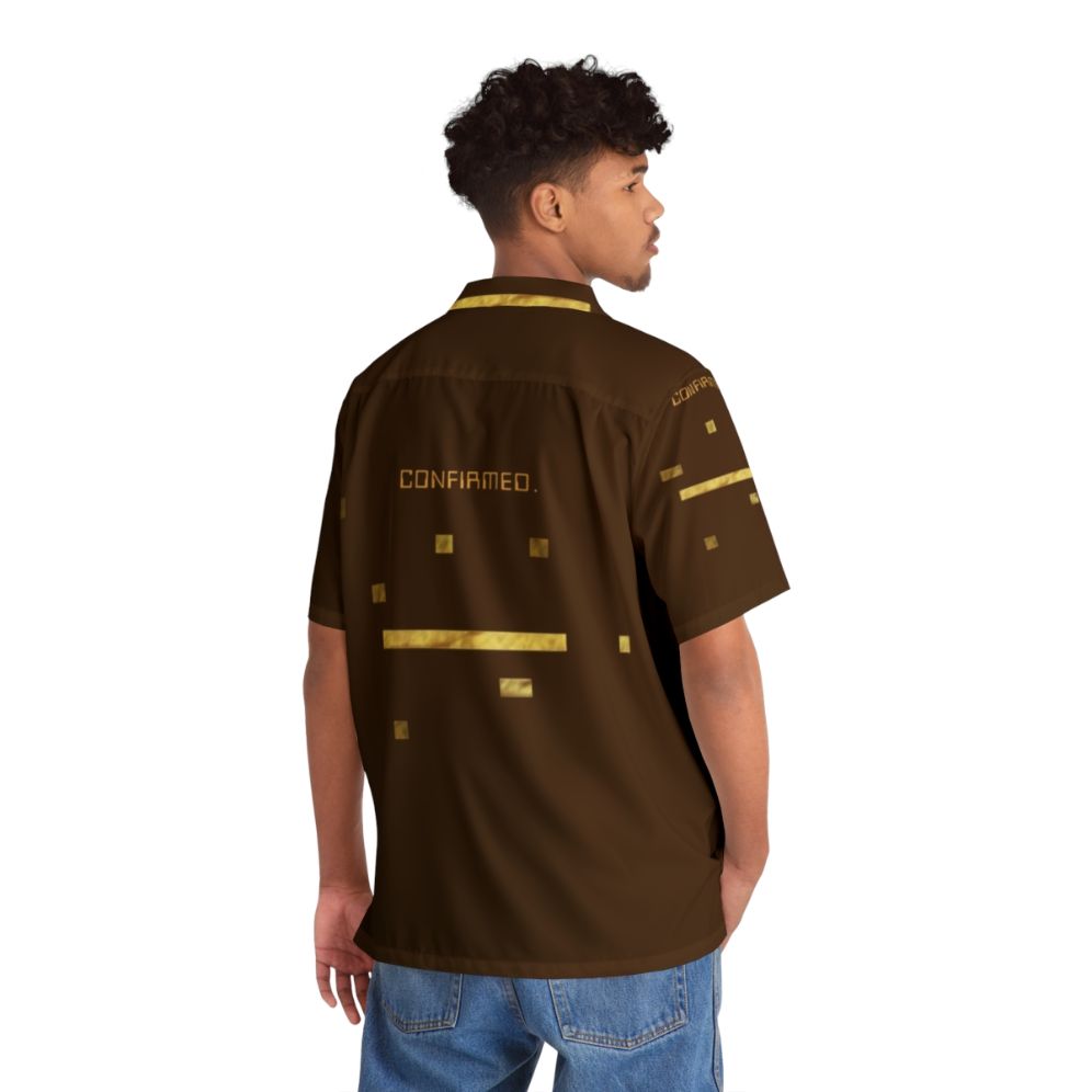 Blake's 7 themed sci-fi Hawaiian shirt with space and computer graphics - People Back