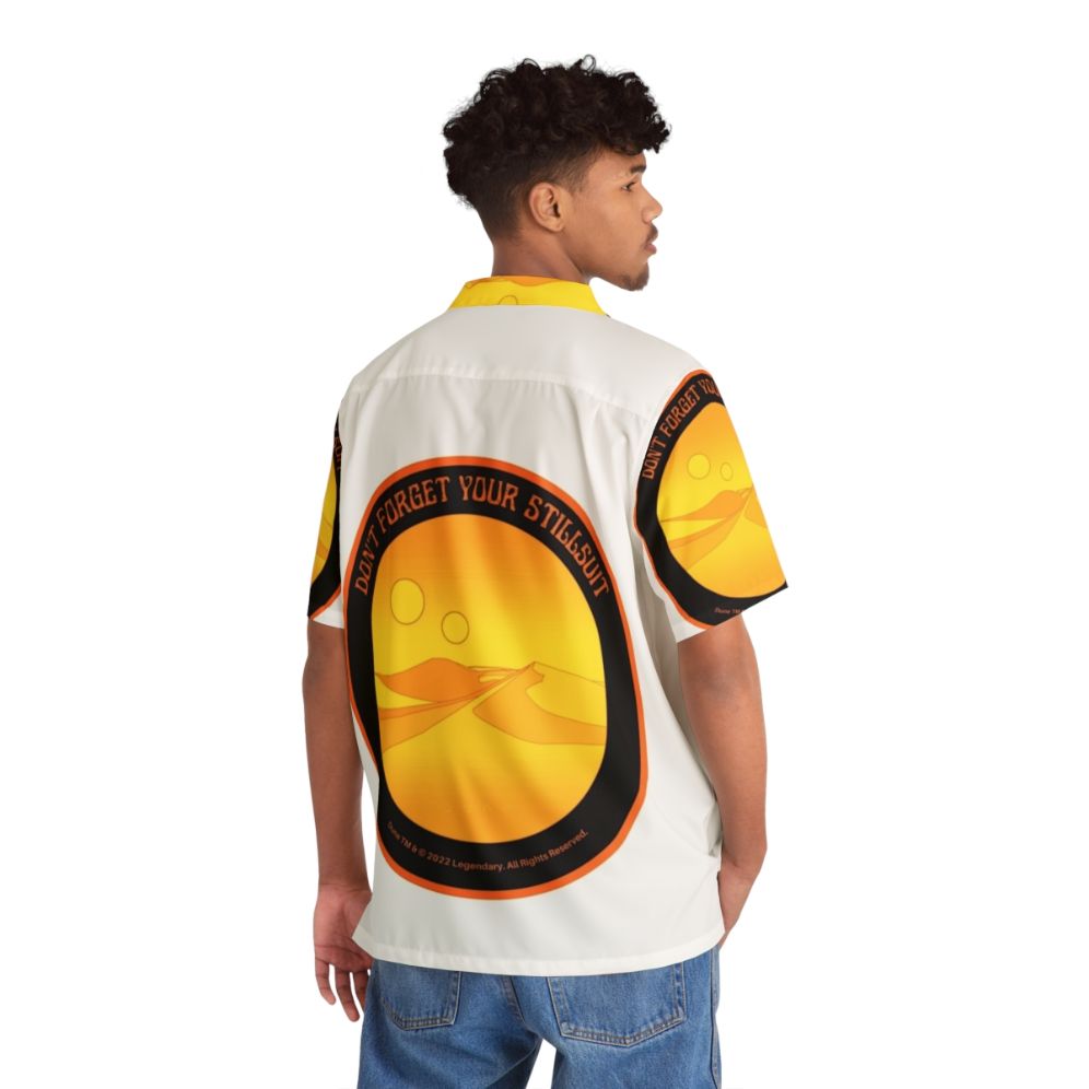 Dune-inspired Hawaiian shirt with Arrakis desert motifs - People Back