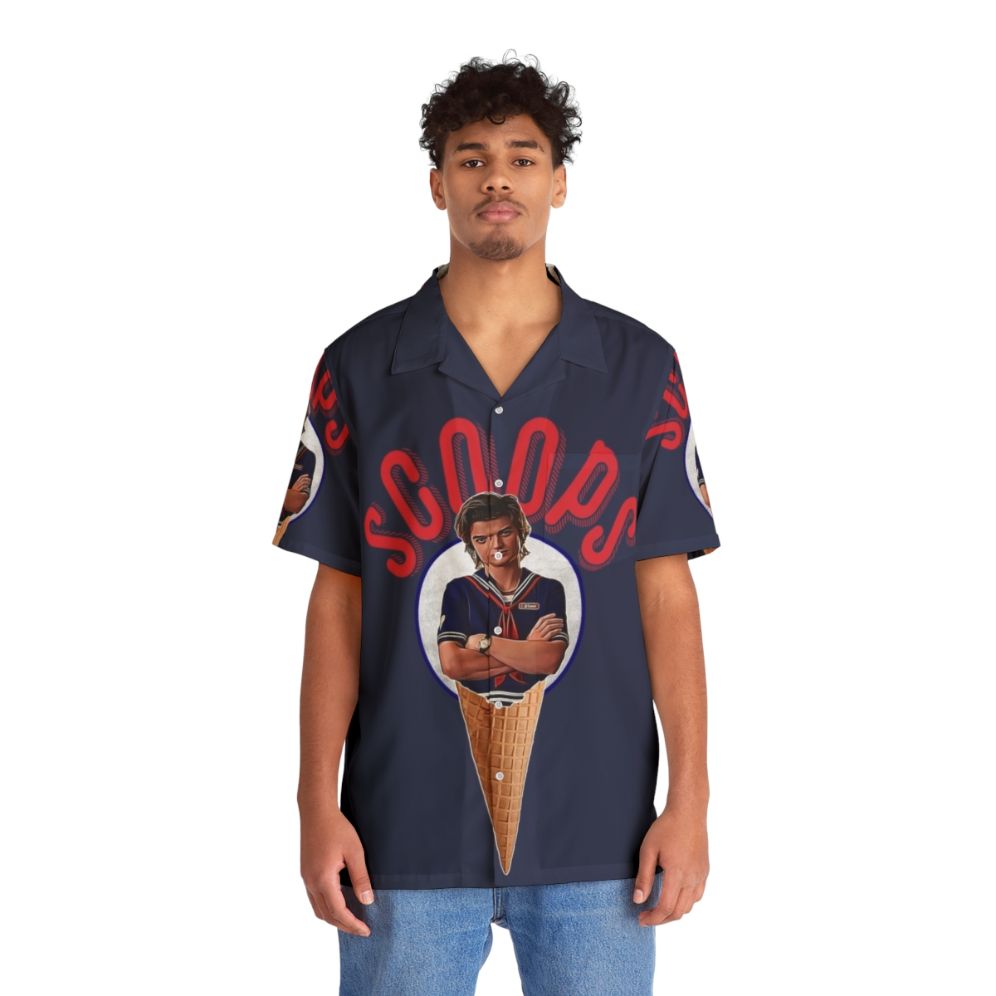 Scoops Hawaiian Shirt - Stranger Things Inspired Ice Cream Sailor Shirt - People Front