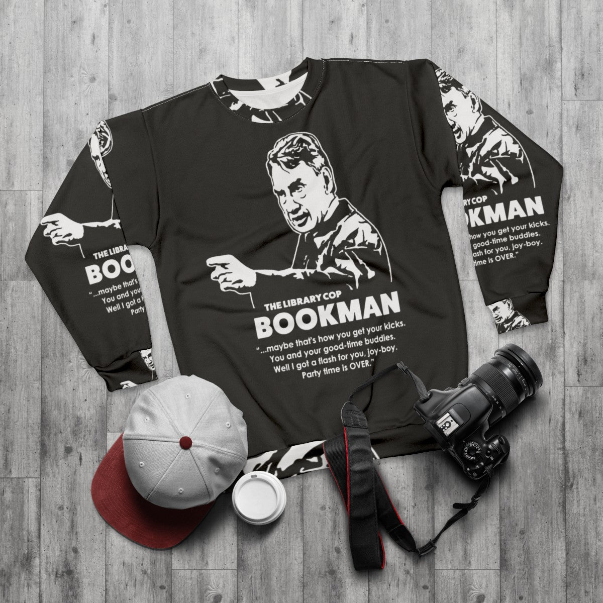 Bookman Sweatshirt - Unique Librarian and Bookworm Apparel - flat lay