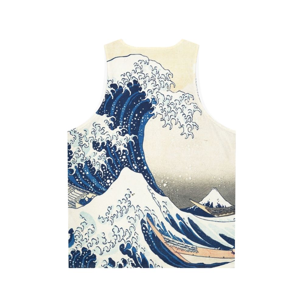 Hokusai's famous The Great Wave Off Kanagawa artwork printed on a unisex tank top - Back