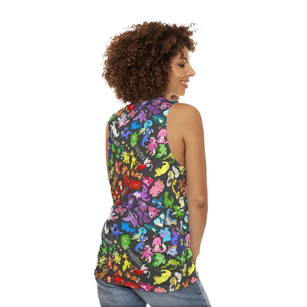 Neopets all over print unisex tank top - women back