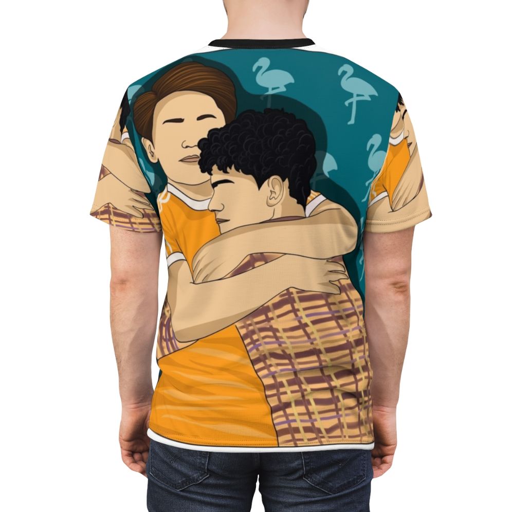 Heartstopper-inspired all-over-print t-shirt featuring Nick and Charlie - men back