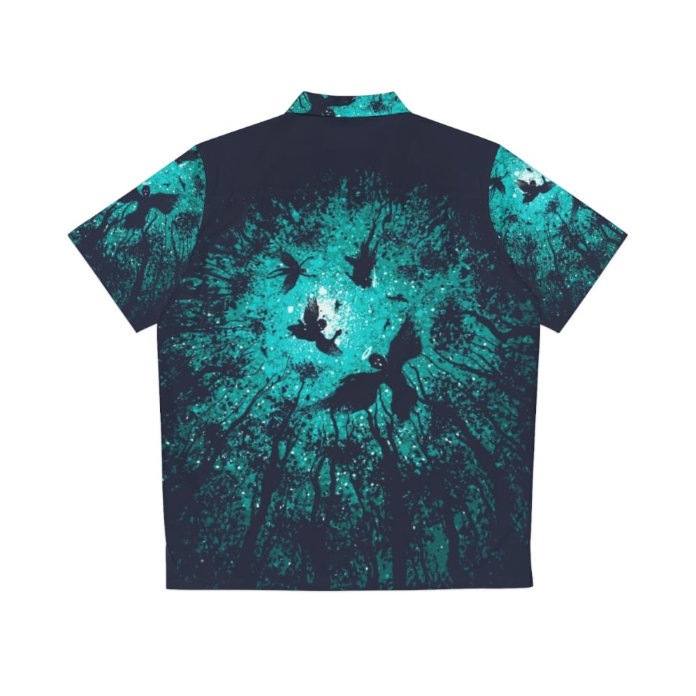 Celestial Angels Hawaiian Shirt with blue, forest, and nature motifs - Back