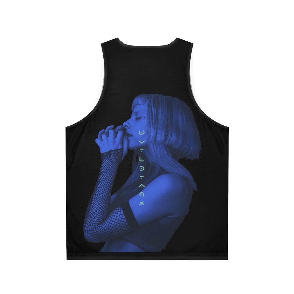 Unisex tank top with nature-inspired 'The Seed' design by Aurora Aksnes - Back