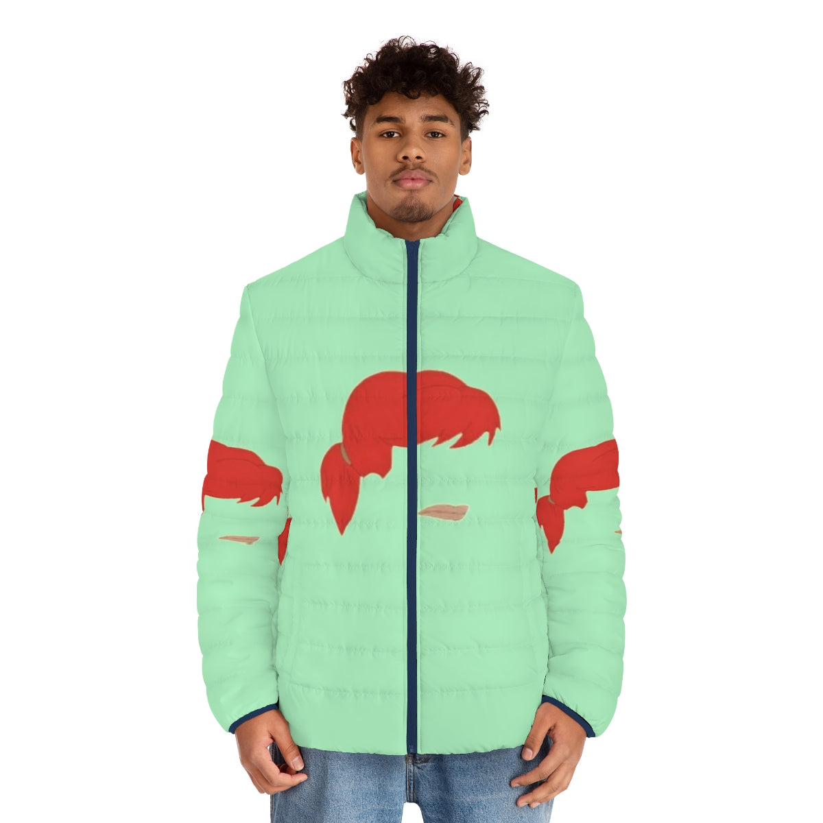 Big Mouth Netflix Puffer Jacket 2, featuring characters from the popular Netflix animated series - men front