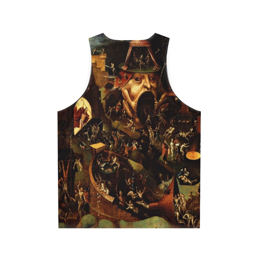 Unisex tank top featuring Hieronymus Bosch's "Christ in Limbo" painting - Back