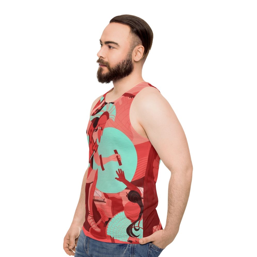 Unisex Iliad Tank Top featuring Greek mythology imagery - men side