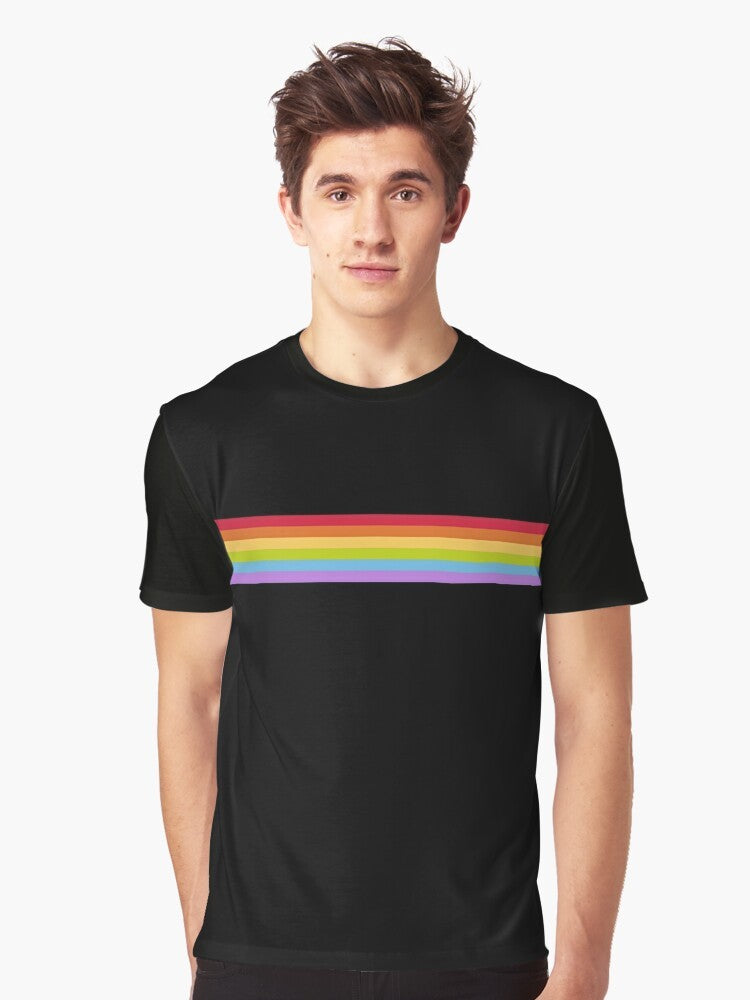 Rainbow stripe graphic t-shirt for gay pride - Men