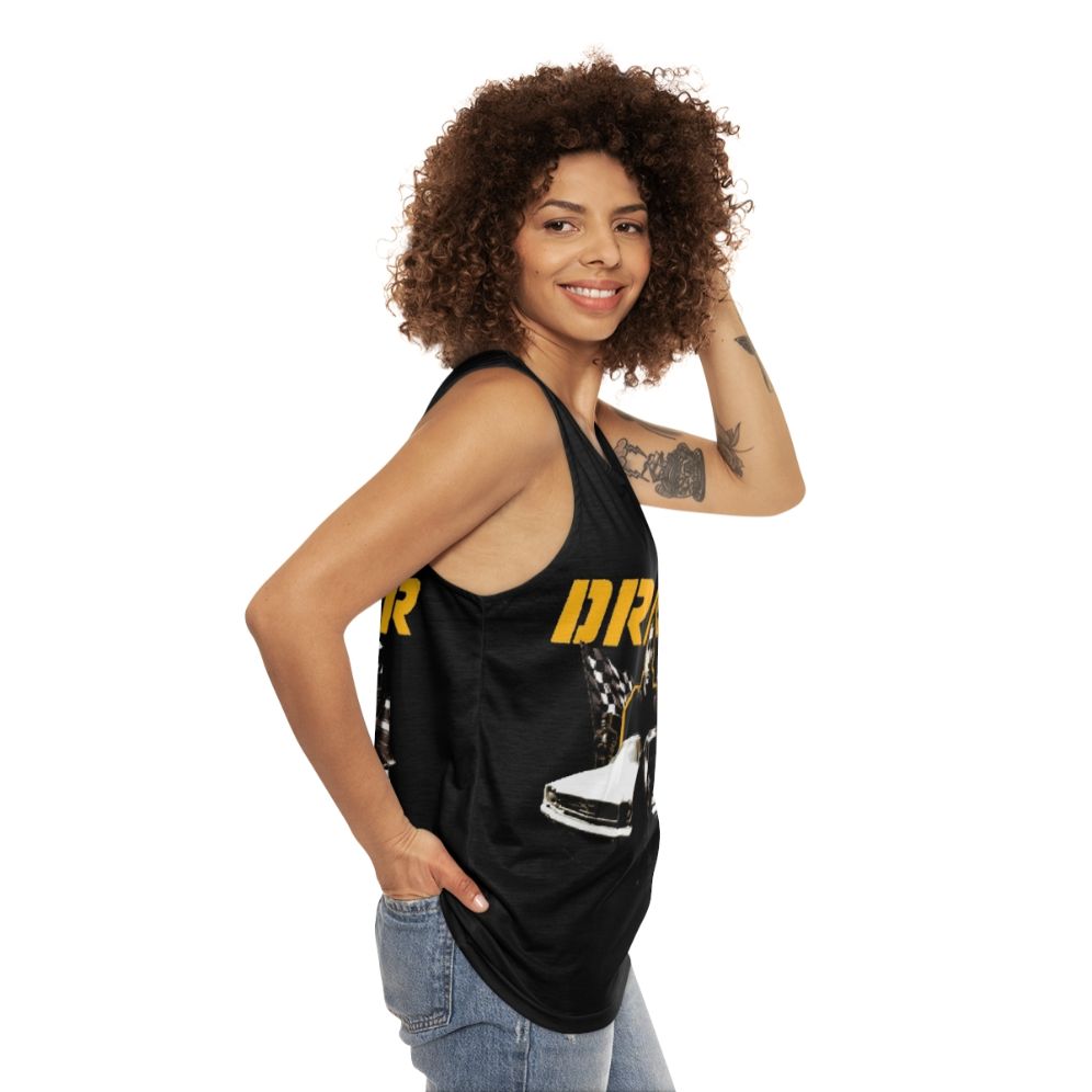 Unisex tank top featuring the 'Driver PSX Menu Enhanced' design - women side