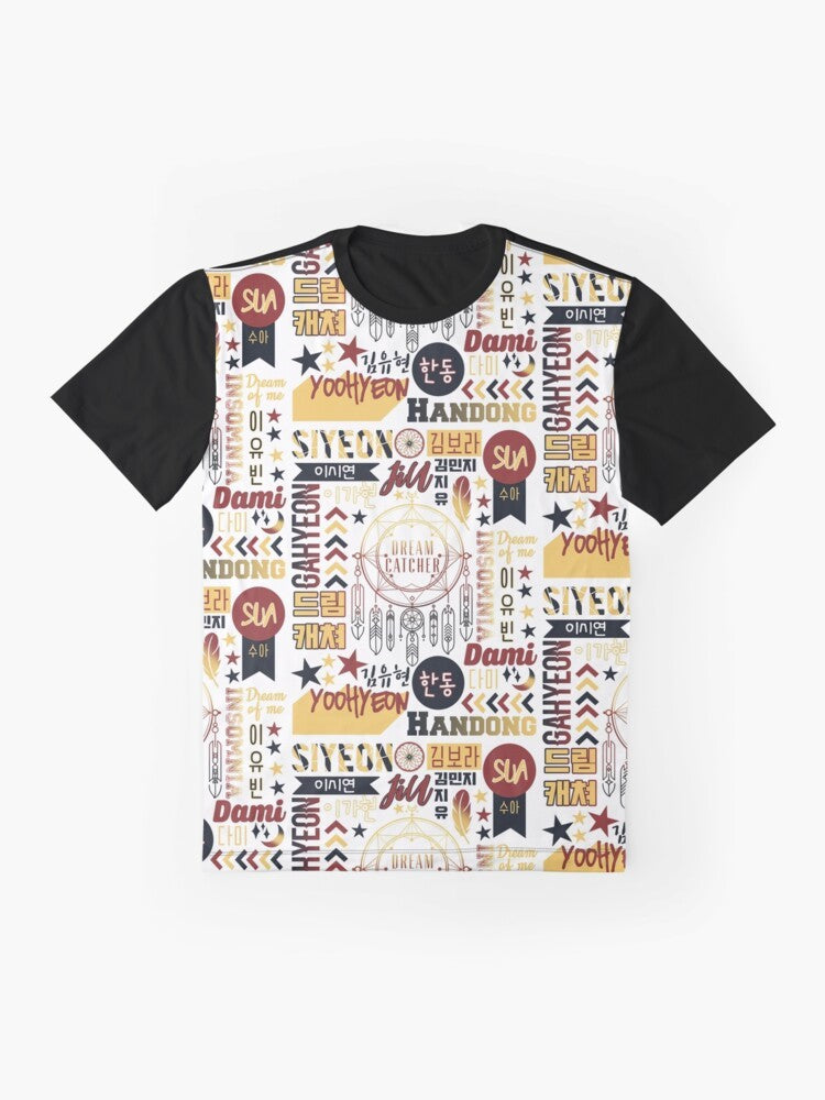 Dreamcatcher K-Pop Girl Group Collage Graphic T-Shirt - Flat lay