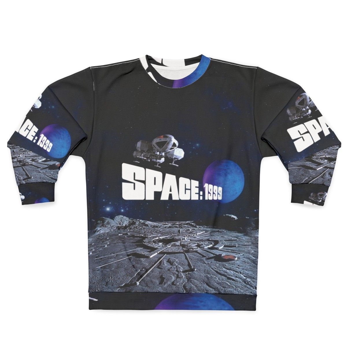 Retro eagle over alpha with planet 1 space-themed sweatshirt