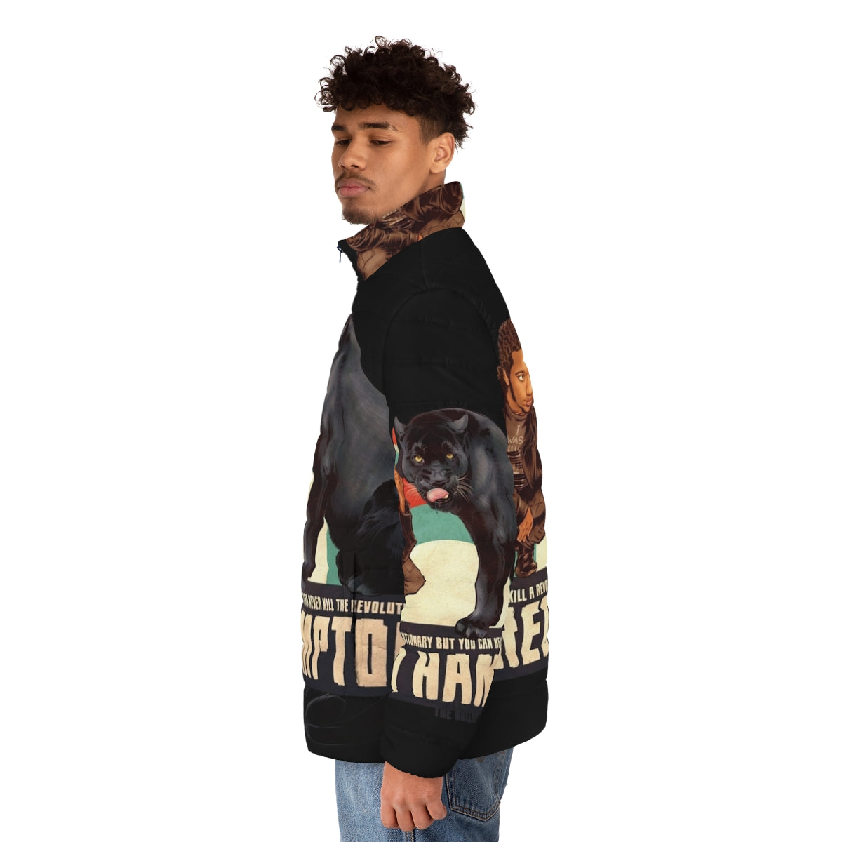 Dollop Fred Hampton Puffer Jacket - Stylish Streetwear for Winter - men side left