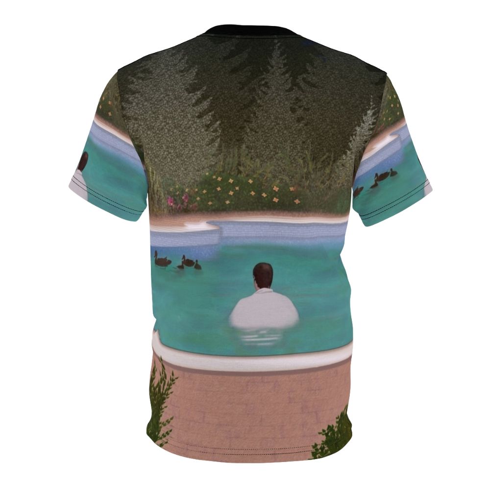 Shirt depicting melancholy, ducks, and the iconic legacy of a legendary mafia figure - Back