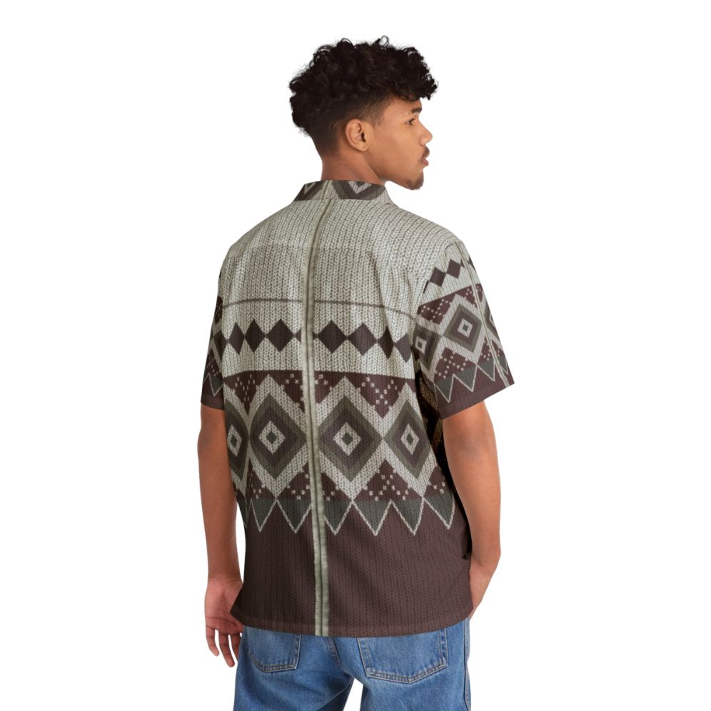 Derek Jumper inspired Hawaiian shirt with knitted cardigan design - People Back