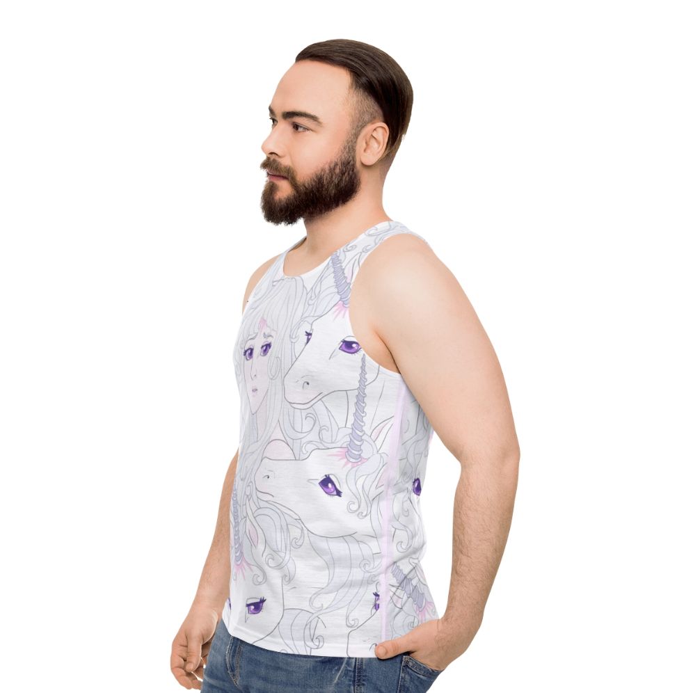 Unisex fantasy tank top inspired by 'The Last Unicorn' - men side