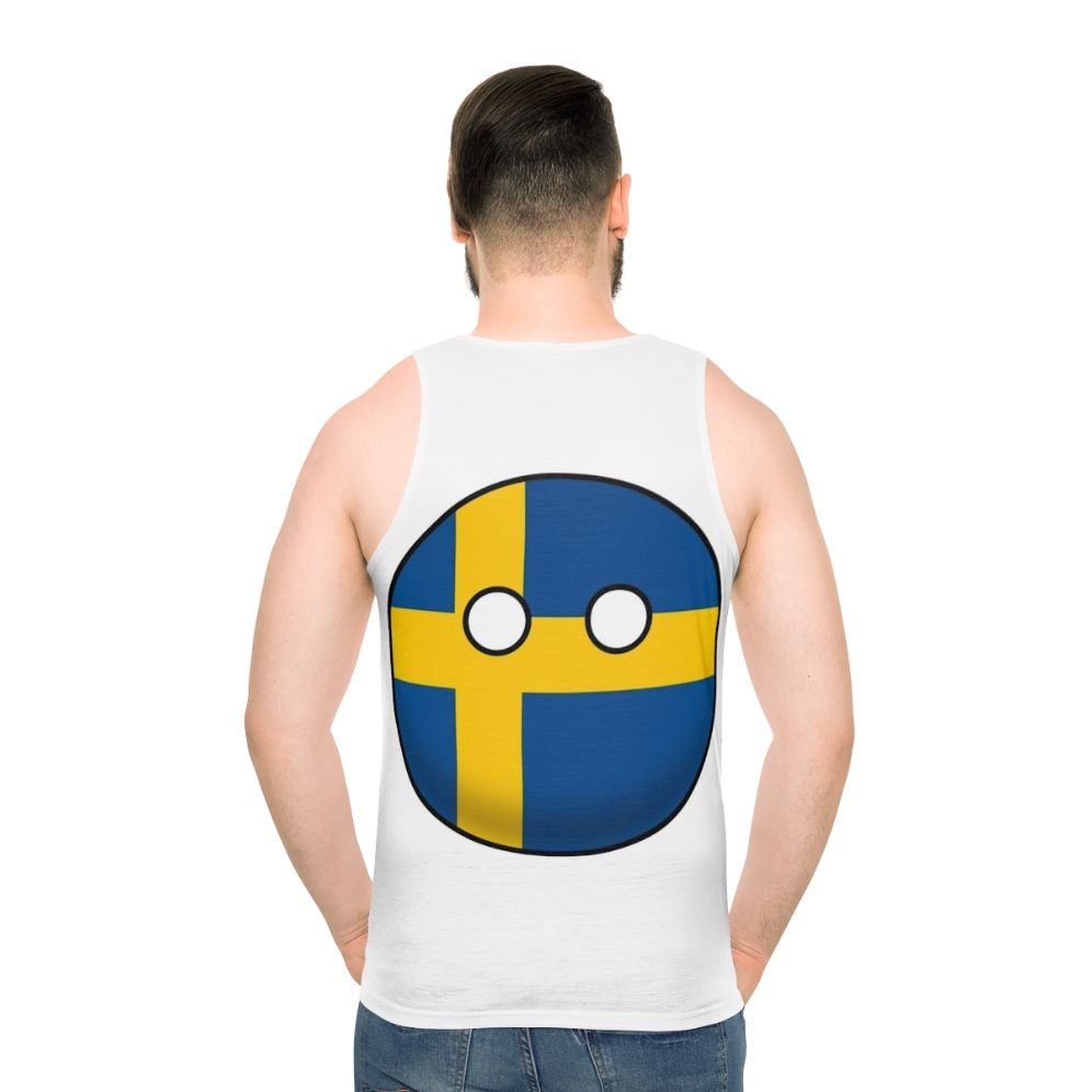 Sweden Countryball Unisex Tank Top - men back