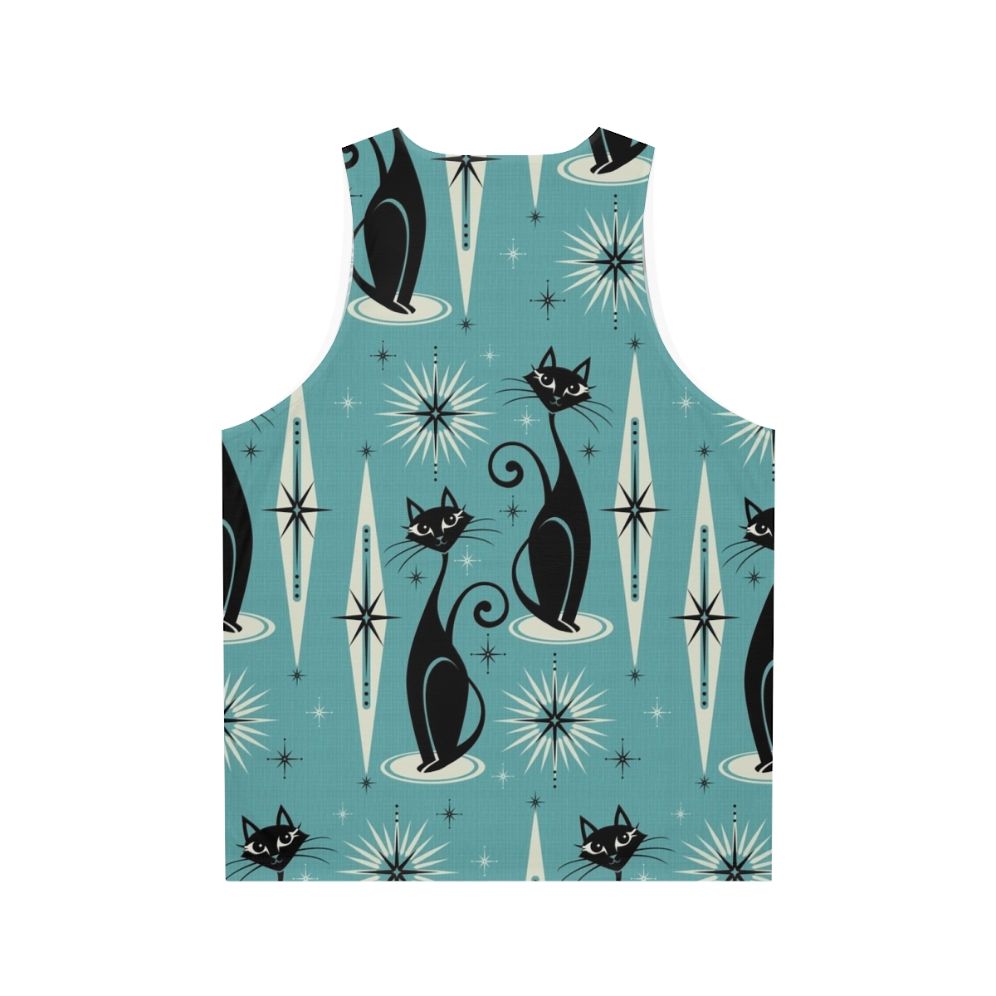 Mid Century Atomic Cats Unisex Tank Top - Back