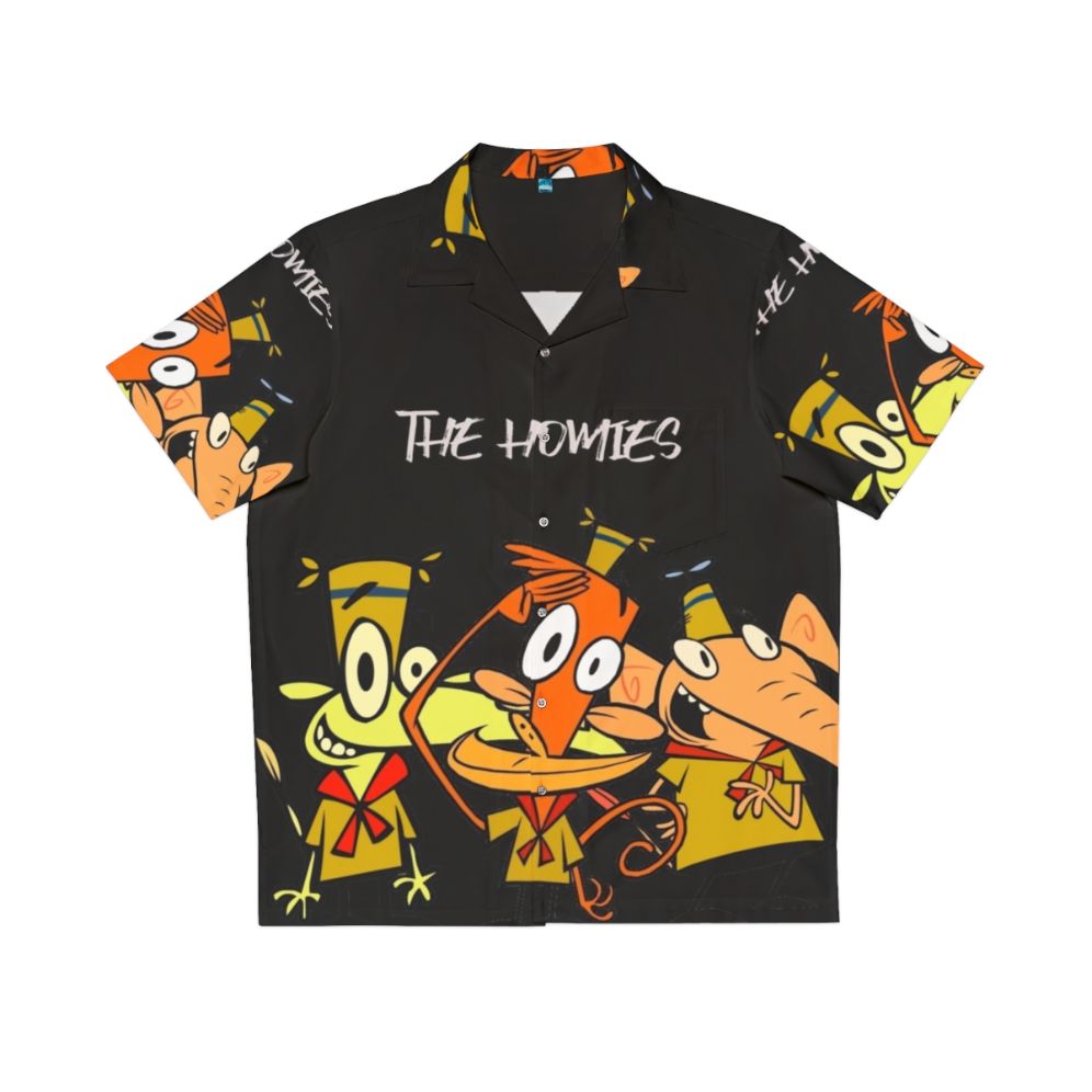 Homies Hawaiian Shirt featuring cartoon characters from the 90s TV show Camp Lazlo